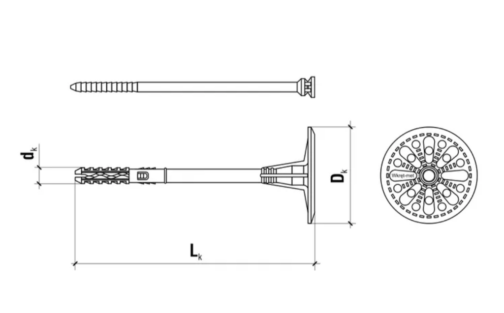 Polystyrene insulation render fixing plug LTX 10x120mm box 200pcs