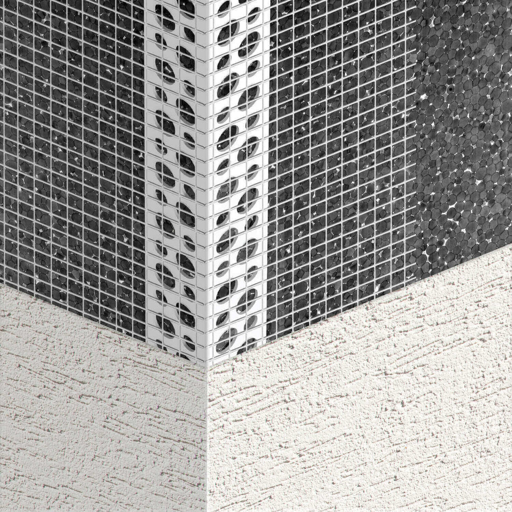 Corner bead with mesh PVC 10x10cm 2.5m for External Wall Insulation – pack of 50 lengths - Collection only