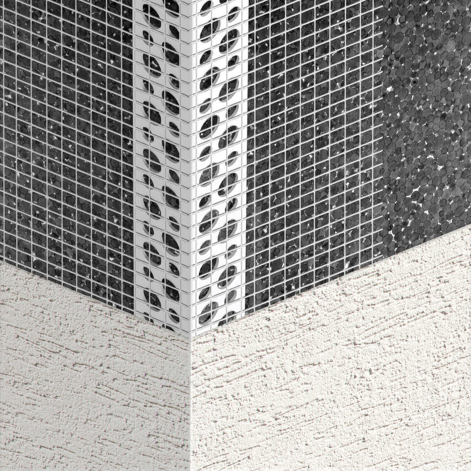 Corner bead with mesh PVC 10x10cm 2.5m for External Wall Insulation – pack of 50 lengths Collection