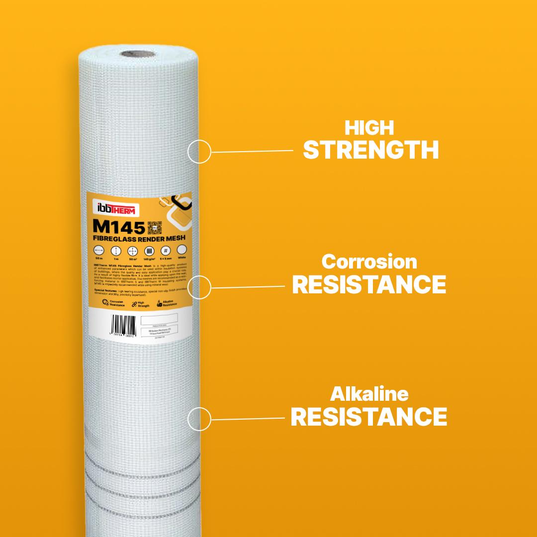 Fibreglass render mesh white IBBTherm M160 1x50m