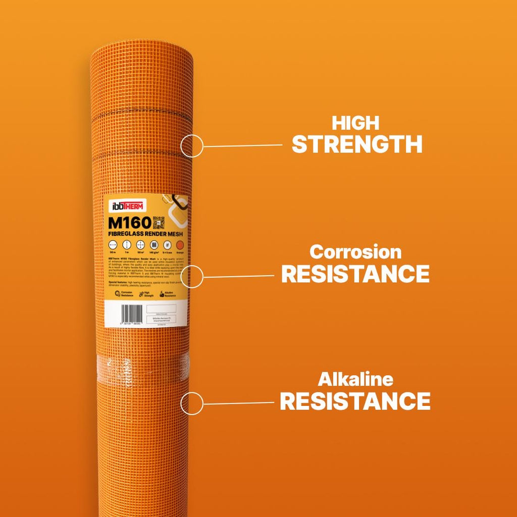 Fiberglass render mesh orange IBBTherm M160 - pallet of 30 rolls