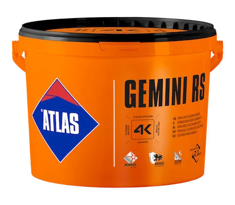 Silicone render ATLAS GEMINI RS 1.5mm white dotted 25kg - pallet of 24 buckets